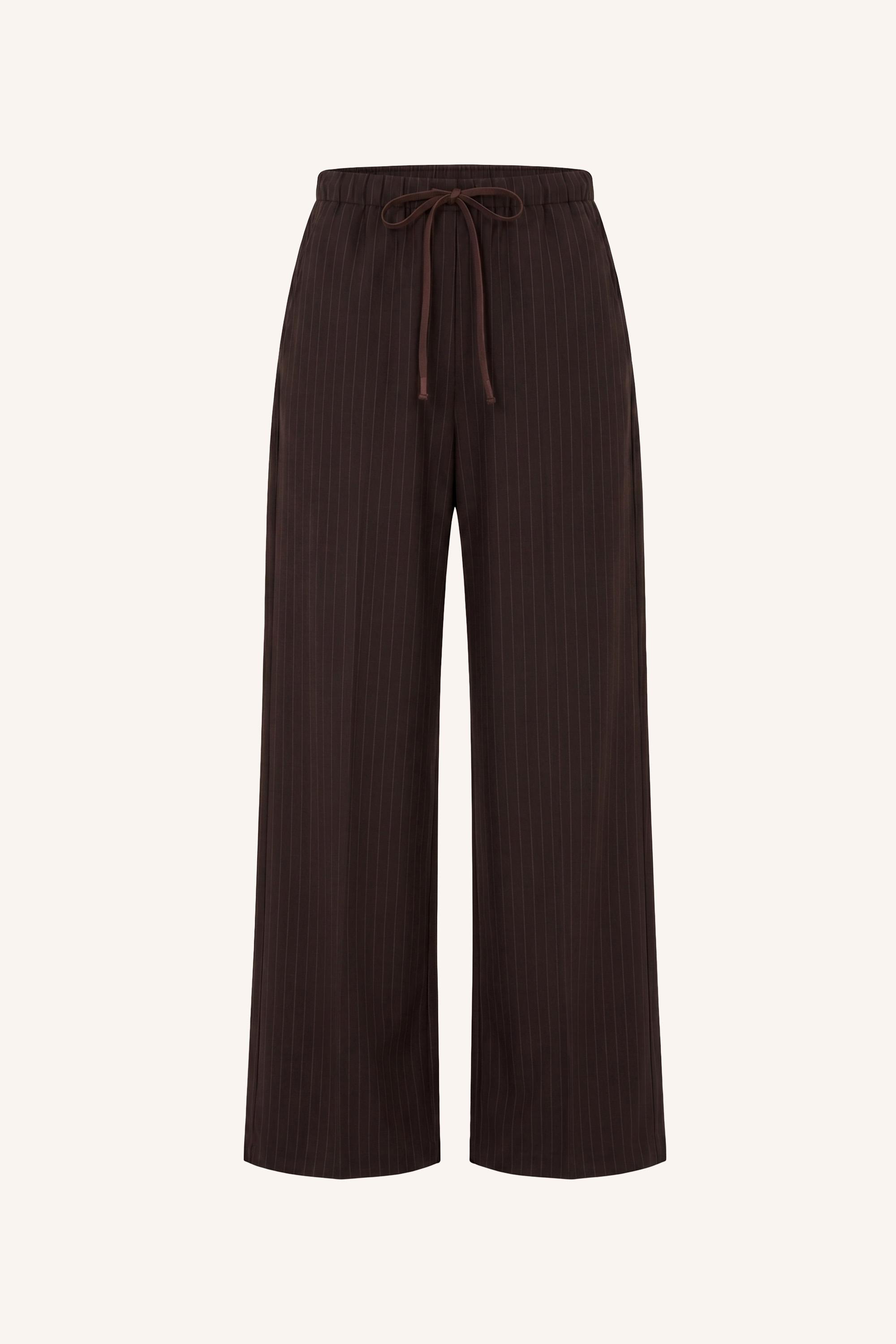 By-Bar Pelle Pinstripe Pants Damen Stoffhose Viskose braun